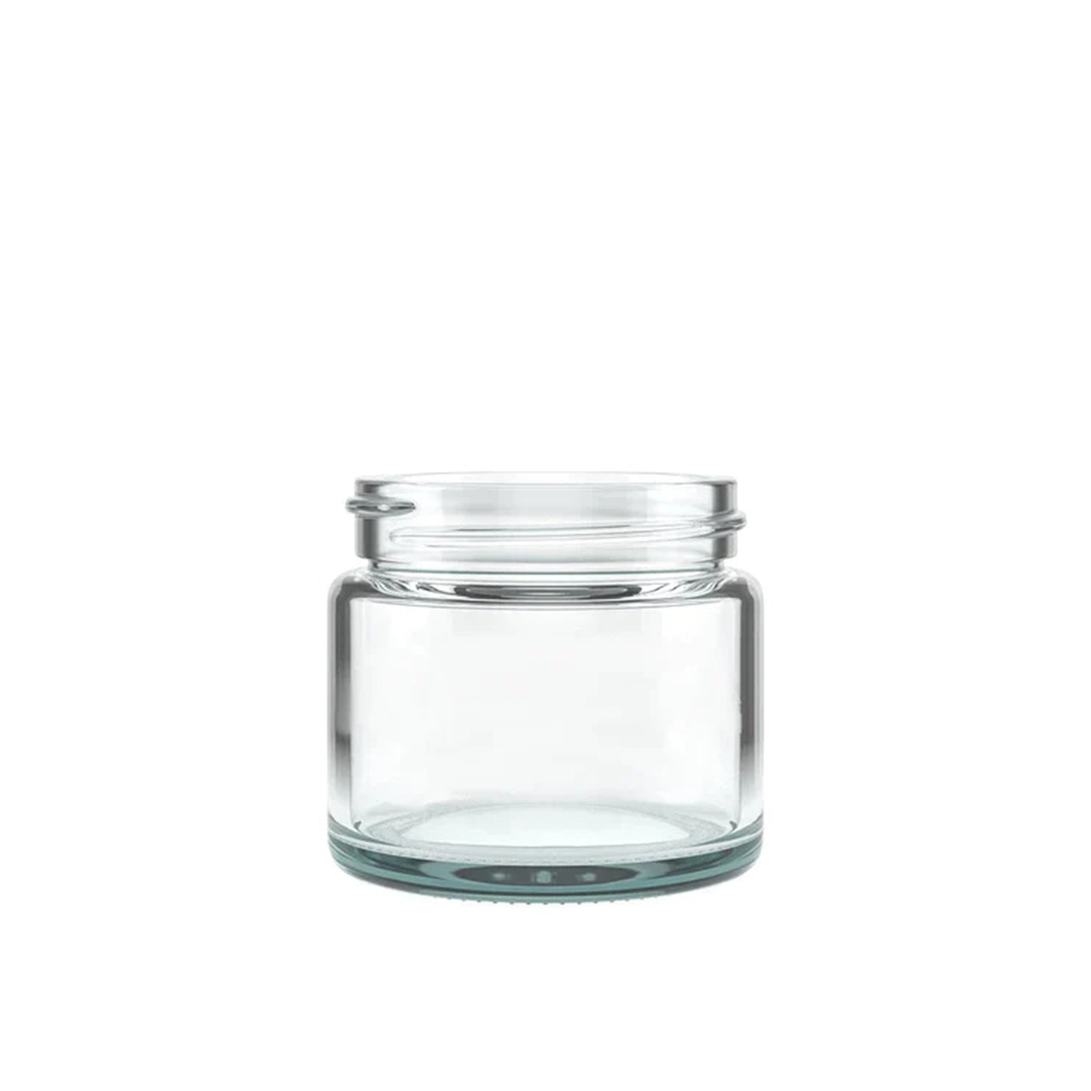 Glass Flower Jar on White Background