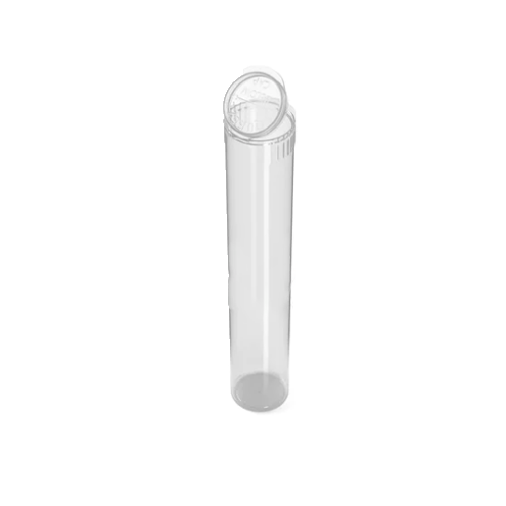 80mm Plastic Pre Roll Tube - Clear Plastic - 1000 Count - Wowie Inc