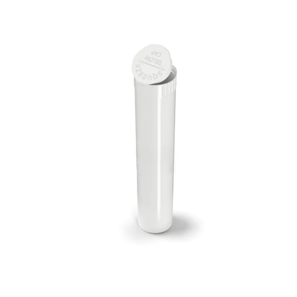 80mm Plastic Pre Roll Tube - Opaque White - 1000 Count - Wowie Inc