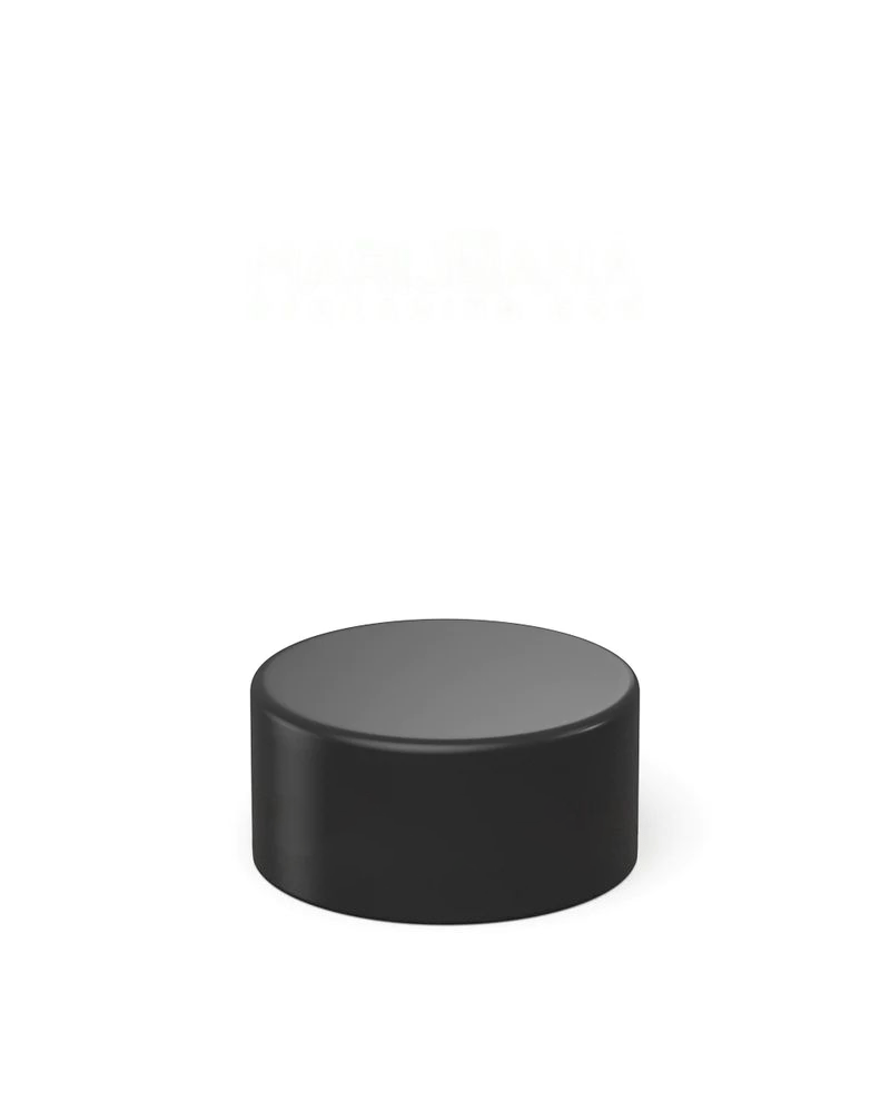 Smooth Push Down and Turn Plastic Caps w/ Foil Liner | 28mm/5mL - Matte Black - 504 Count - Wowie Inc