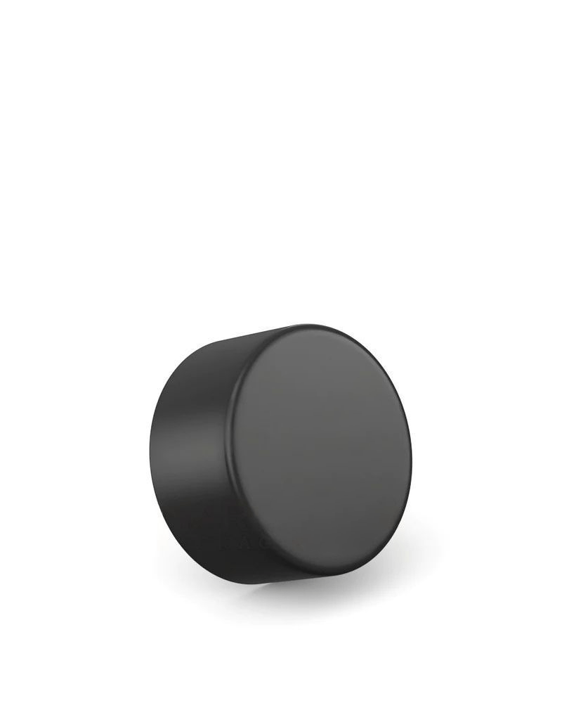 Smooth Push Down and Turn Plastic Caps w/ Foil Liner | 28mm/5mL - Matte Black - 504 Count - Wowie Inc