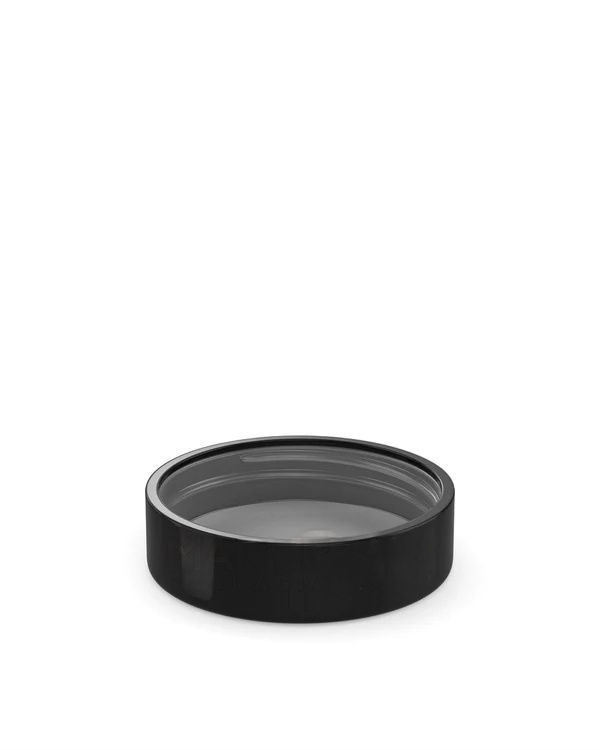 Smooth Push Down and Turn Plastic Caps w/ Foam Liner | 50mm - Glossy Black - 100 Count - Wowie Inc