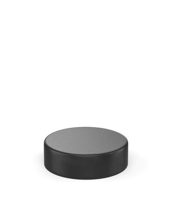 Smooth Push Down and Turn Plastic Caps w/ Foam Liner | 50mm - Matte Black - 100 Count - Wowie Inc