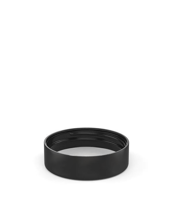 Smooth Push Down and Turn Plastic Caps w/ Foam Liner | 50mm - Matte Black - 100 Count - Wowie Inc