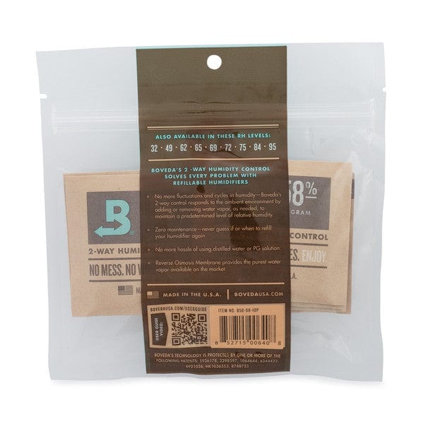 Boveda Humidity Control Packs - Size 8 - 10 Pack - Wowie Inc