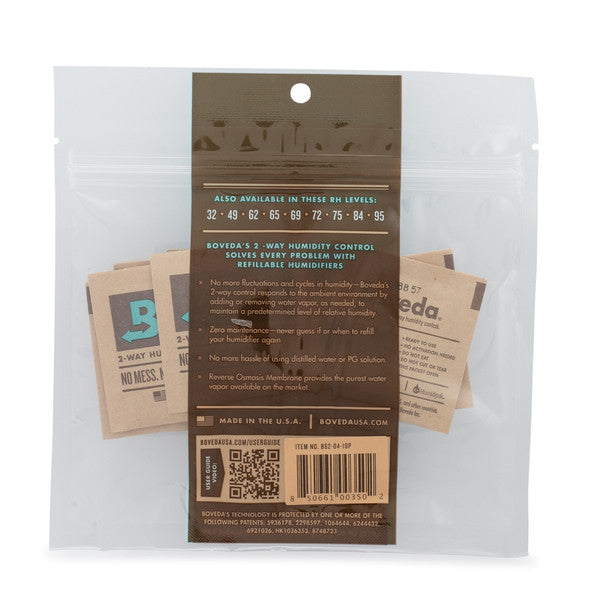 Boveda Humidity Control Packs - Size 4 - 10 Pack - Wowie Inc