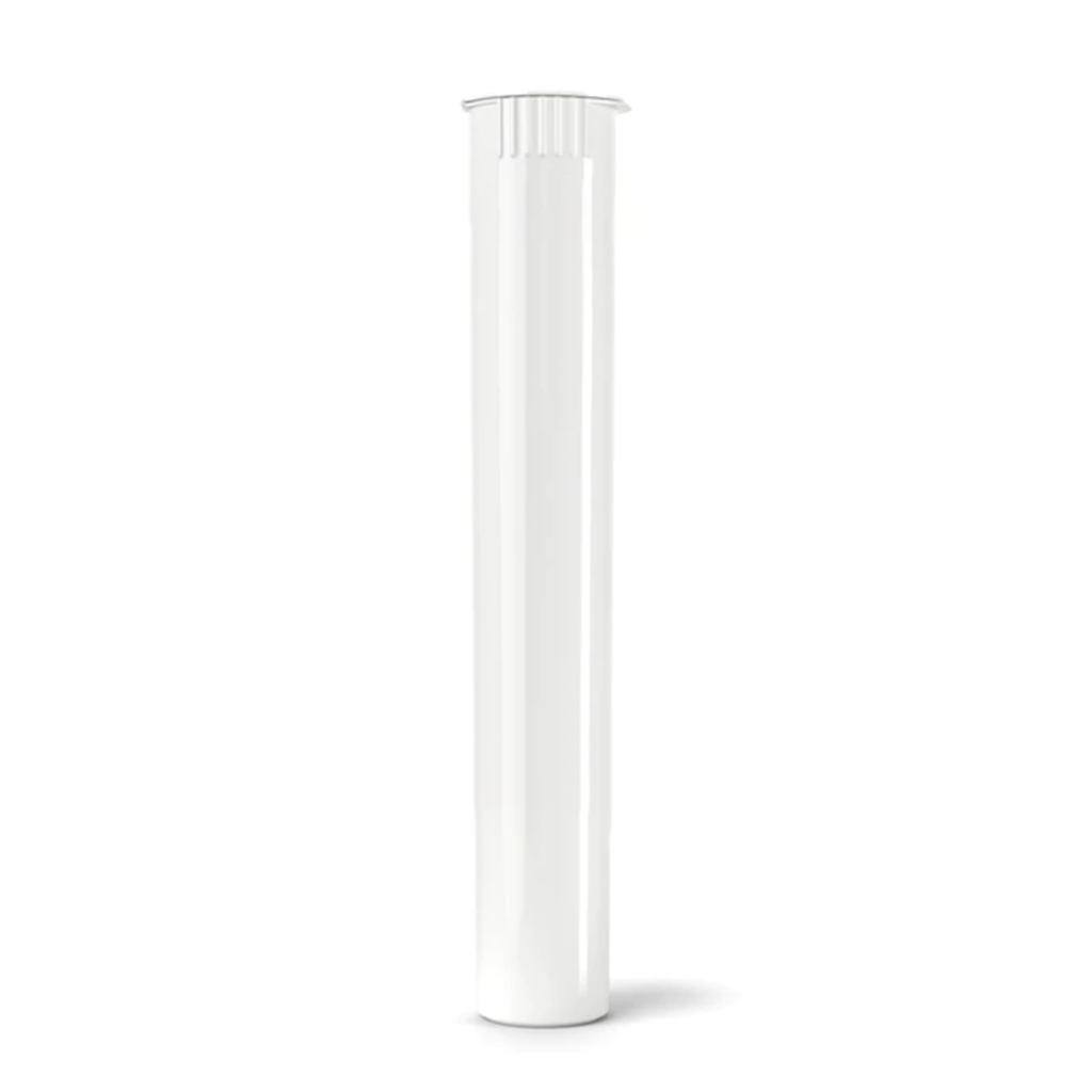 116mm Plastic Pre Roll Tube - Opaque White - 1000 Count - Wowie Inc