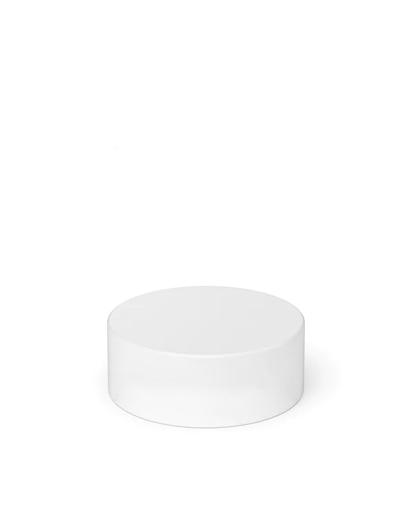 Smooth Push Down and Turn Plastic Caps w/ Foil Liner | 38mm/9mL - Matte White - 320 Count - Wowie Inc